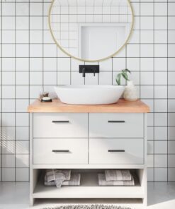 vidaXL Bathroom Countertop Light Brown 100x60x(2-6)cm Treated Solid Wood