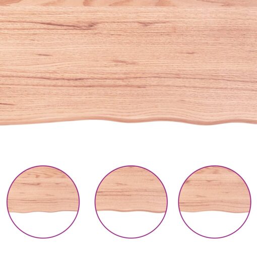 Bathroom Countertop Light Brown 120x50x(2-4)cm Treated Solid Wood - Image 3