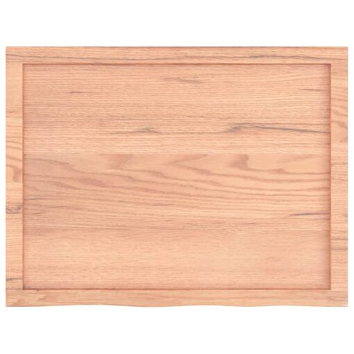 Table Top Light Brown 80x60x(2-6) cm Treated Solid Wood Oak - Image 2