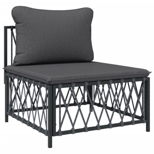 vidaXL 6 Piece Garden Lounge Set with Cushions Anthracite Steel - Image 3
