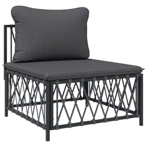 vidaXL 5 Piece Garden Lounge Set with Cushions Anthracite Steel - Image 3