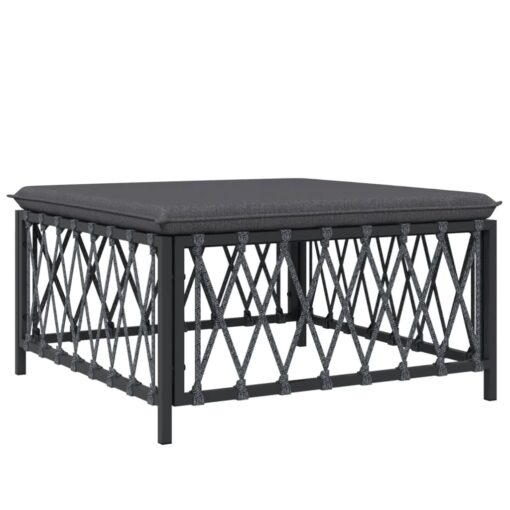 vidaXL 5 Piece Garden Lounge Set with Cushions Anthracite Steel - Image 4