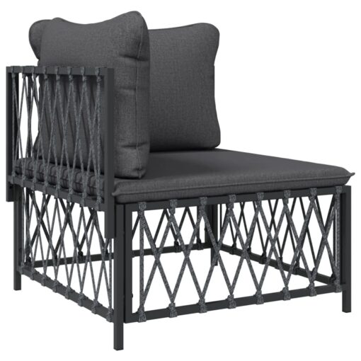 vidaXL 8 Piece Garden Lounge Set with Cushions Anthracite Steel - Image 2