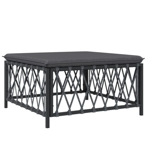 vidaXL 8 Piece Garden Lounge Set with Cushions Anthracite Steel - Image 4