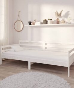 vidaXL Day Bed without Mattress White 90x200 cm Solid Wood Pine