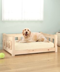 vidaXL Dog Bed 75.5x55.5x28 cm Solid Wood Pine