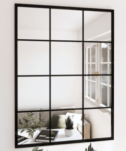 vidaXL Wall Mirrors 2 pcs Black 80x60 cm Metal