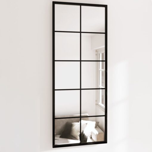 vidaXL Wall Mirrors 2 pcs Black 100x40 cm Metal