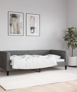 vidaXL Day Bed without Mattress Dark Grey 90x190 cm Single Fabric