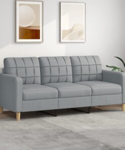 vidaXL 3-Seater Sofa Light Grey 180 cm Fabric