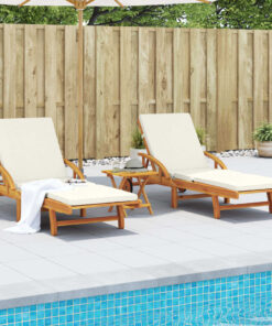 vidaXL Sun Loungers 2 pcs with Cushions 200x68x83 cm Solid Wood Acacia