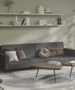 vidaXL 2-Seater Sofa Bed Dark Grey Velvet