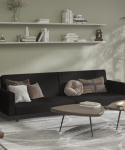 vidaXL 2-Seater Sofa Bed Black Velvet