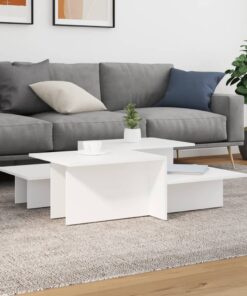 vidaXL Coffee Tables 2 pcs White Engineered Wood