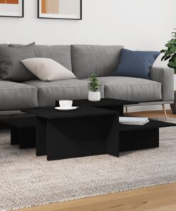 vidaXL Coffee Tables 2 pcs Black Engineered Wood