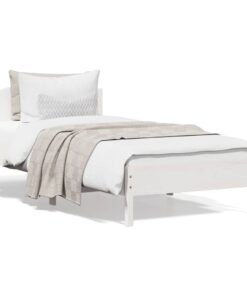 vidaXL Bed Frame without Mattress White 90x200 cm Solid Wood Pine