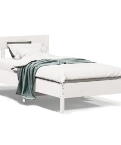 vidaXL Bed Frame without Mattress White 90x200 cm Solid Wood Pine