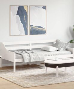 vidaXL Day Bed without Mattress White 90x200 cm Solid Wood Pine