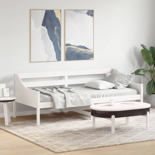 vidaXL Day Bed without Mattress White 90x200 cm Solid Wood Pine