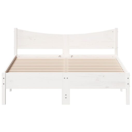 Bed Frame without Mattress White 120x190 cm Small Double Solid Wood Pine - Image 2