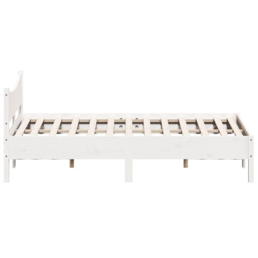 Bed Frame without Mattress White 120x190 cm Small Double Solid Wood Pine - Image 3