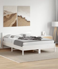 vidaXL Bed Frame without Mattress White 160x200 cm Solid Wood Pine