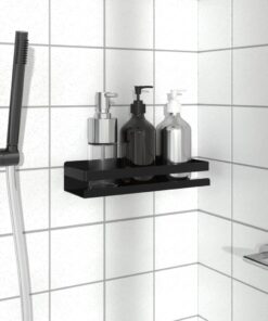 vidaXL Shower Shelf Matt Black 30x10x6 cm Brushed 304 Stainless Steel