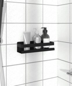 vidaXL Shower Shelf Matt Black 23x6.5x6 cm Brushed 304 Stainless Steel