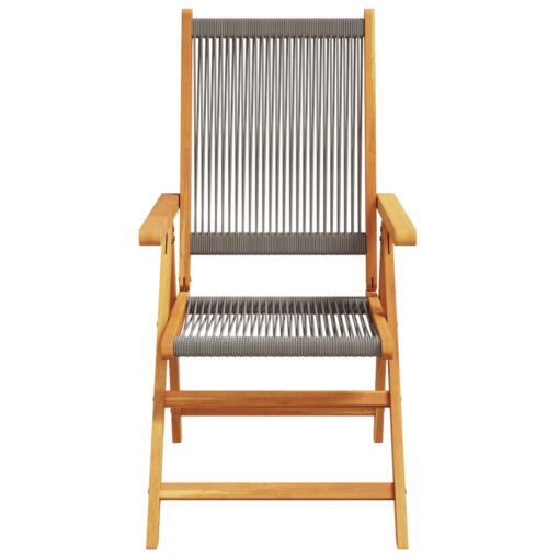 vidaXL Reclining Garden Chairs 8 pcs Grey Solid Wood Acacia - Image 2