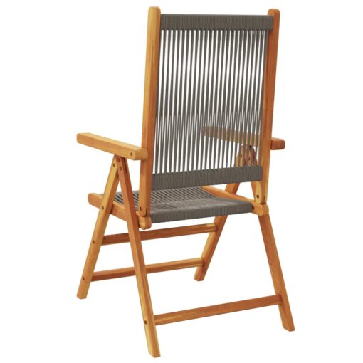 vidaXL Reclining Garden Chairs 8 pcs Grey Solid Wood Acacia - Image 4
