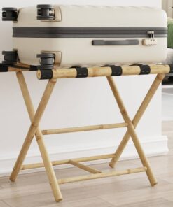 vidaXL Folding Luggage Rack 62x42x50.5 cm Bamboo