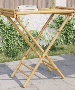 vidaXL Folding Tray Table 70.5x42.5x80 cm Bamboo