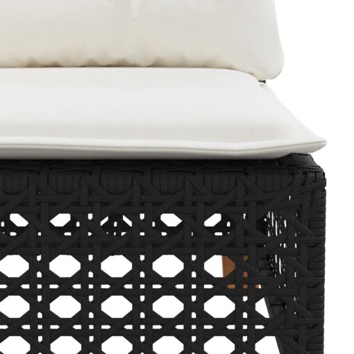 5 Piece Garden Sofa Set with Cushions Black Poly Rattan - Image 3
