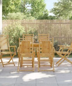 vidaXL Folding Garden Chairs 6 pcs 53x66x99 cm Bamboo