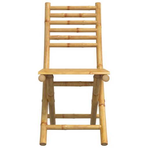vidaXL Folding Garden Chairs 4 pcs 43x54x88 cm Bamboo - Image 3