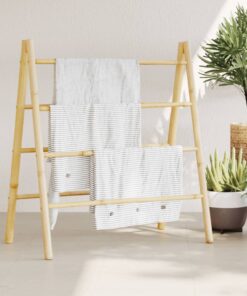 vidaXL Double Towel Ladder with 4 Rungs 90x50x100 cm Bamboo