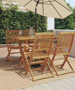 vidaXL 5 Piece Garden Dining Set Solid Wood Eucalyptus