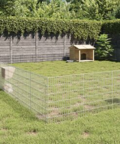 vidaXL Free Range Animal Enclosure 48-Panel 54x60 cm Galvanised Iron