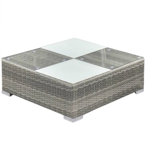 10 Piece Garden Lounge Set with Cushions Poly Rattan Grey - Image 5
