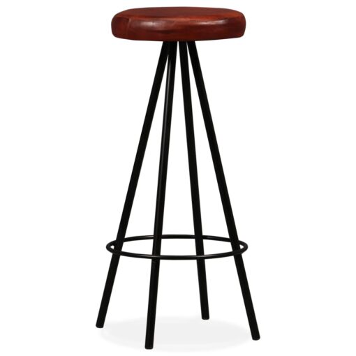 Bar Stools 4 pcs Real Leather - Image 5