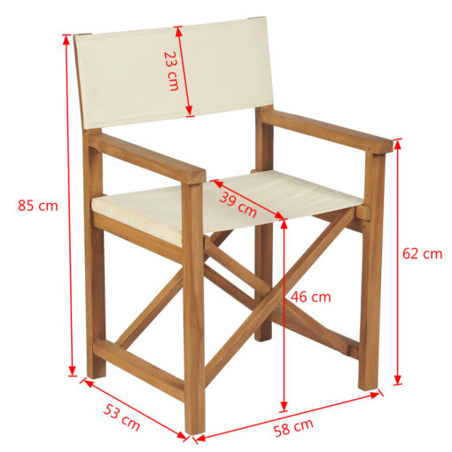 Folding Director's Chair Solid Teak Wood - Image 7