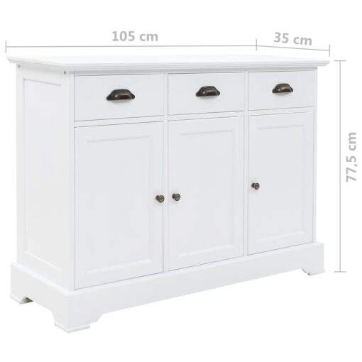 Sideboard with 3 Doors MDF and Pinewood 105x35x77.5 cm - Image 6