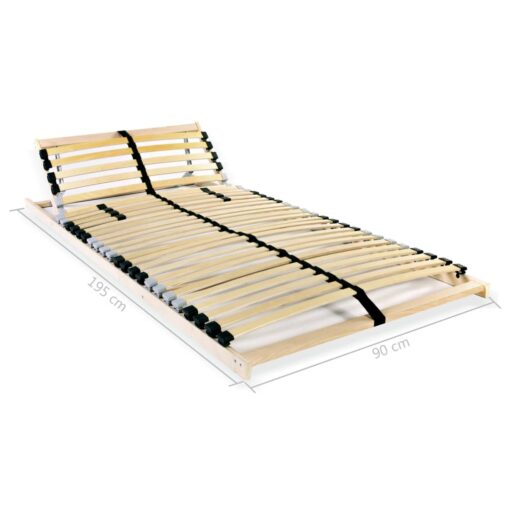 Slatted Bed Base without Mattress with 28 Slats 7 Zones 90x200 cm - Image 5