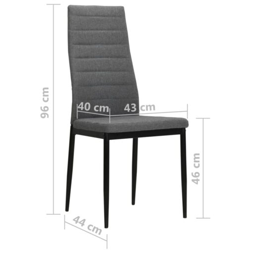 Dining Chairs 4 pcs Light Grey Fabric - Image 5