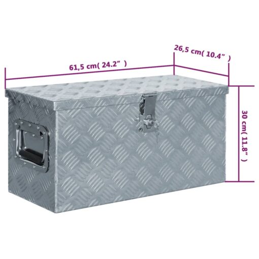 Aluminium Box 61.5x26.5x30 cm Silver - Image 4
