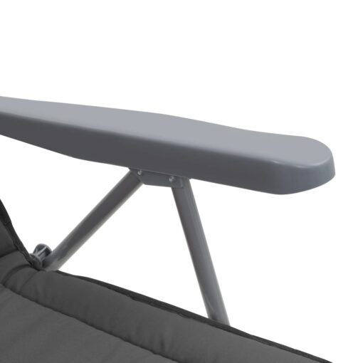 Folding Garden Chairs with Cushions 2 pcs Grey - Image 5