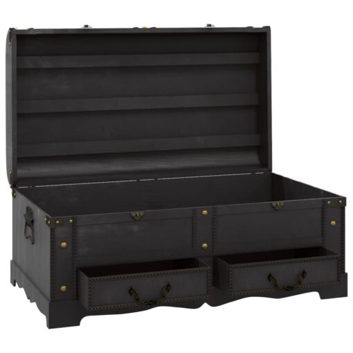 Treasure Chest Wood Black 90x51x42 cm - Image 4