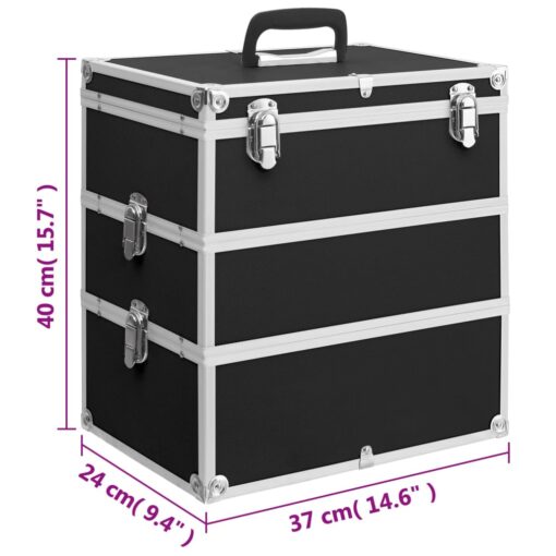Make-up Case 37x24x40 cm Black Aluminium - Image 6