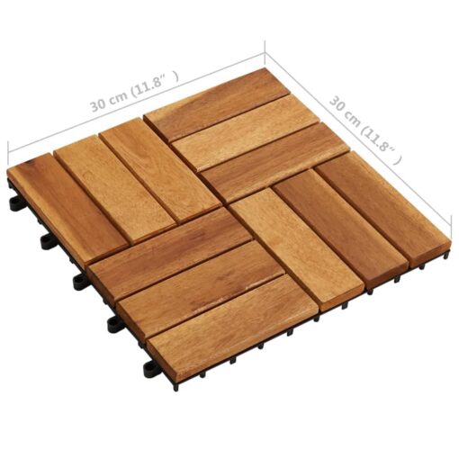10 pcs Acacia Decking Tiles 30 x 30 cm - Image 4