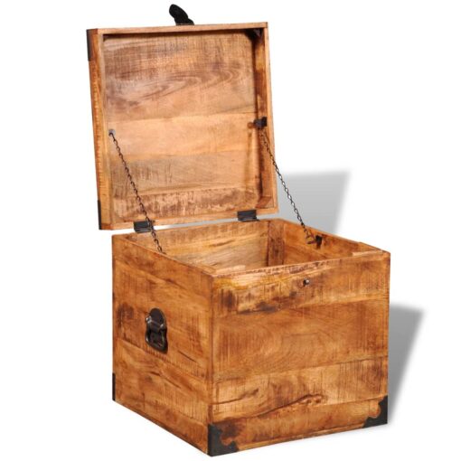 Storage Chest Cubic Rough Mango Wood - Image 4